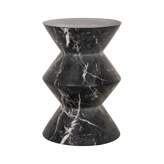 Richmond Ronde Bijzettafel Bosco Faux marmer, 40cm - Zwart
