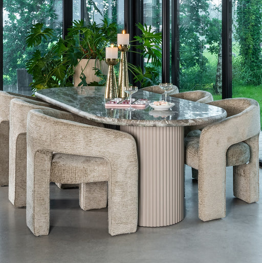 Richmond Ovale Eettafel Coronel Marmer, 240 x 100cm - Beige - Ovaal