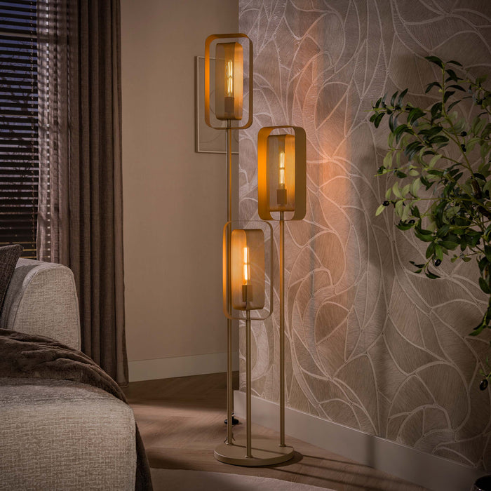 LifestyleFurn Vloerlamp Allyse 3-lamps - Beige