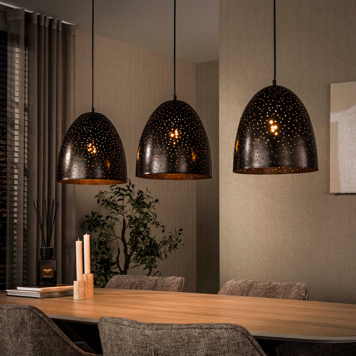LifestyleFurn Hanglamp Marleigh 3-lamps - Urban Bruin