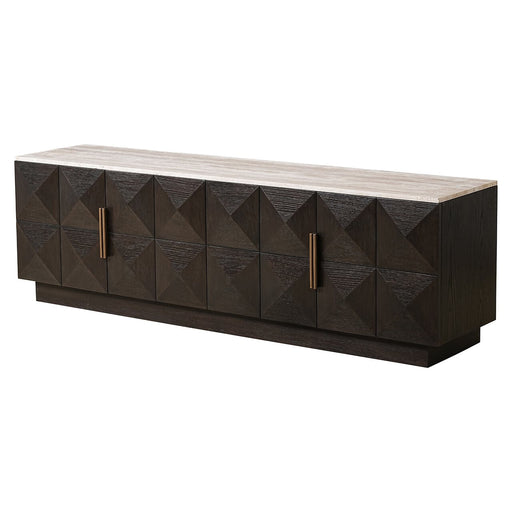 Richmond TV-meubel Claremont Eiken en travertin, 196cm - Bruin