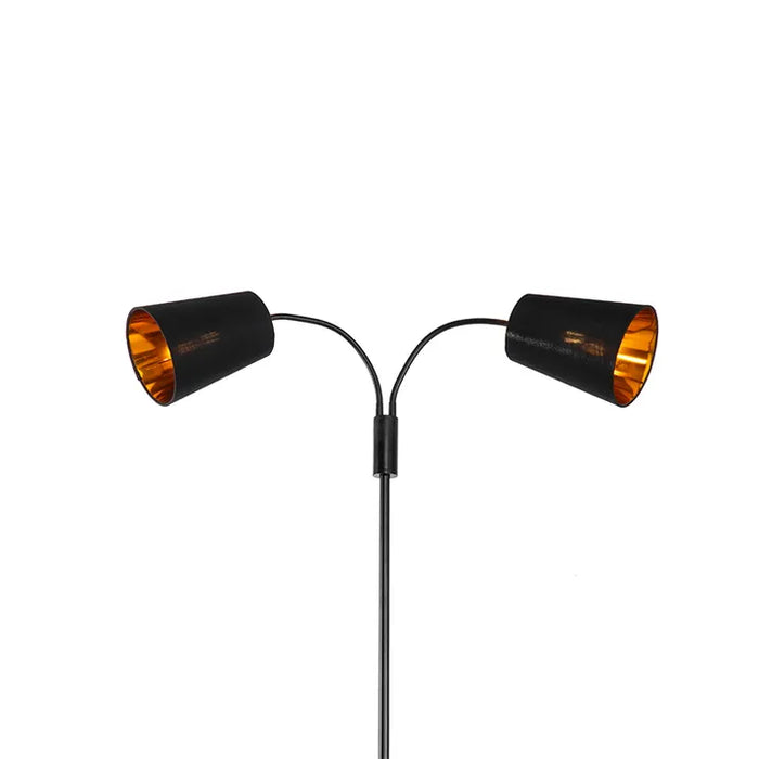 Moderne vloerlamp zwart 2-lichts - Carmen - ThatLyfeStyle