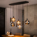 LifestyleFurn Hanglamp Janetta Glas en metaal, 5+4-lamps - Bruin