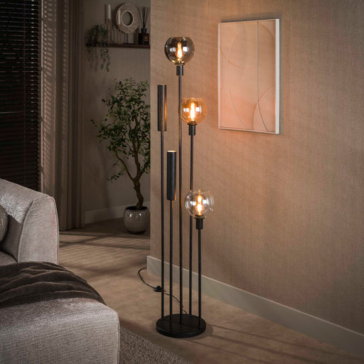 LifestyleFurn Vloerlamp Janetta Glas en metaal, 5-lamps - Meerkleurig