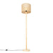 Landelijke vloerlamp hout met linnen kap naturel 32 cm - Mels - ThatLyfeStyle