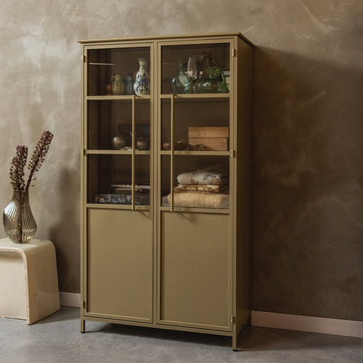 WOOOD Vitrinekast Exhibit 170 x 99cm - Khaki - BePureHome - ThatLyfeStyle