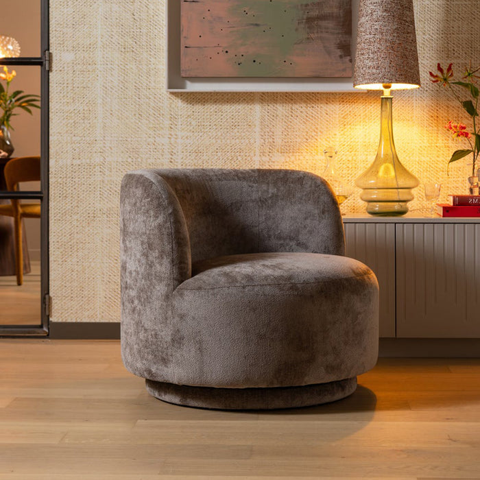 WOOOD Draaifauteuil Popular Modulair, Chenille - Taupe - BePureHome