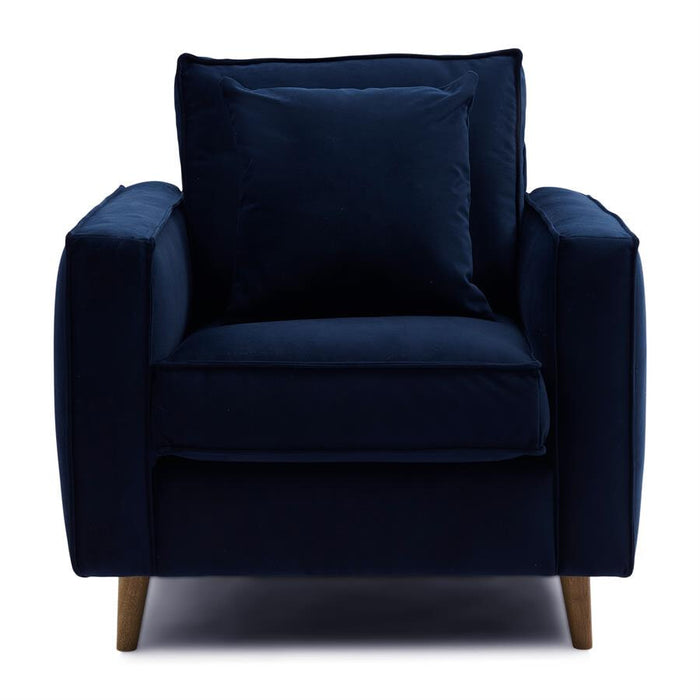 Rivièra Maison Fauteuil Kendall Velvet - Midnight Navy