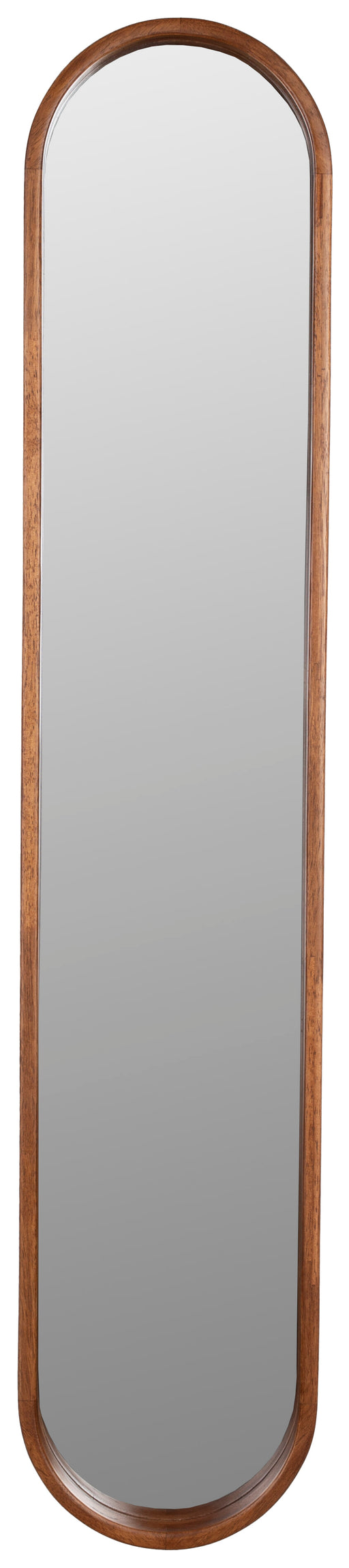 ZILT Ovale Spiegel Rania Rubberhout, 120 x 24cm - Bruin - Ovaal - Japandi