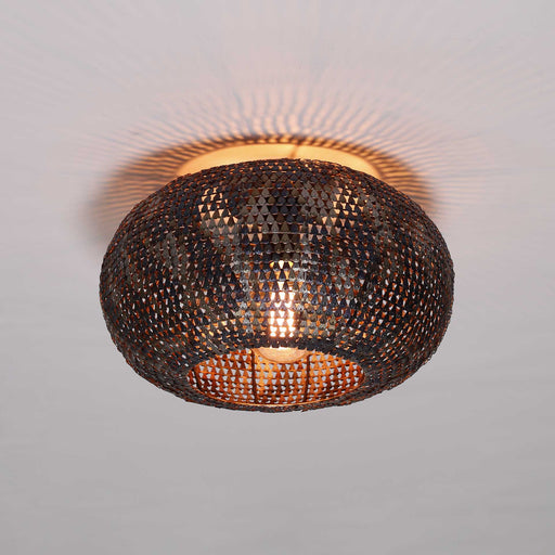 LifestyleFurn Plafondlamp Terrial Burned finish, 40cm - Zwart bruin - ThatLyfeStyle