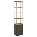 Richmond Wandkast Carter Eiken en metaal, 220 x 50cm - Bruin