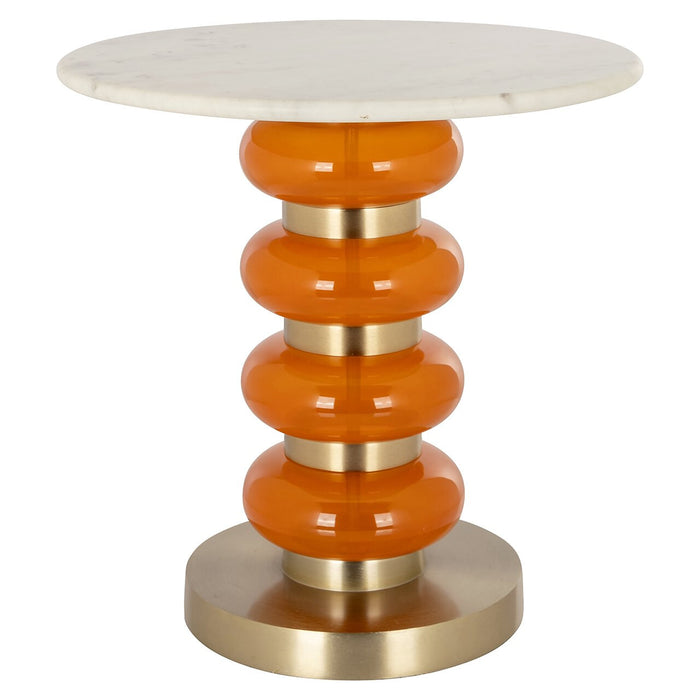 Richmond Bijzettafel Boann Marmer - Oranje - Rond - ThatLyfeStyle
