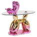 Richmond Bijzettafel Usha Glas, 67 x 49cm - Roze - Ovaal
