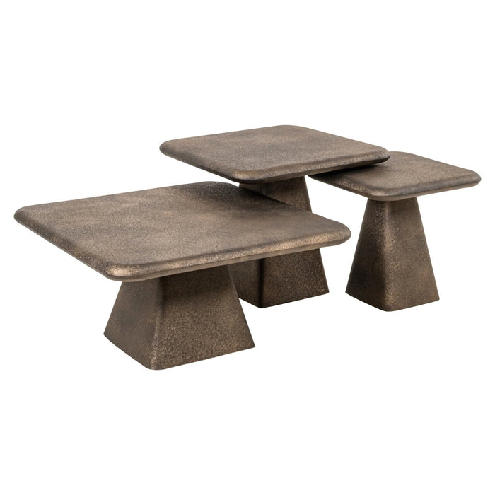 Richmond Salontafel Marlie Set van 3 stuks - Goud - Vierkant