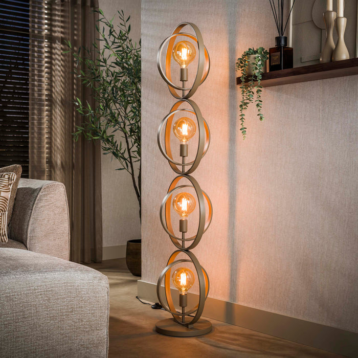 LifestyleFurn Vloerlamp Tricia 4-lamps - Beige