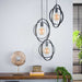 Hanglamp Tricia 3-lamps getrapt - Charcoal