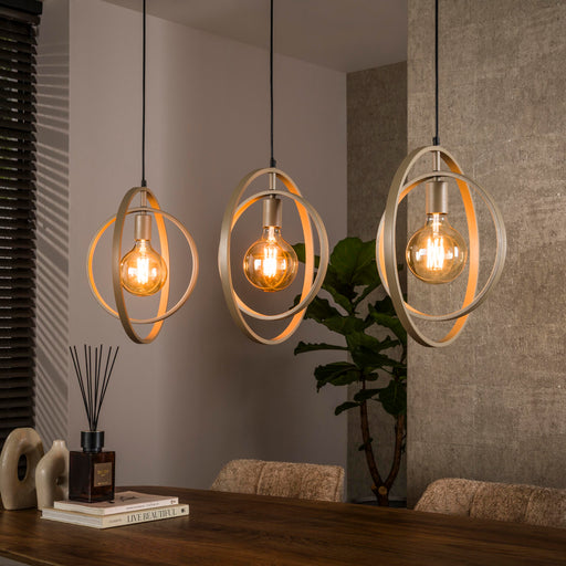 LifestyleFurn Hanglamp Tricia 3-lamps - Beige - ThatLyfeStyle