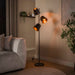 LifestyleFurn Verstelbare Vloerlamp Jo 3-lamps - Urban Bruin