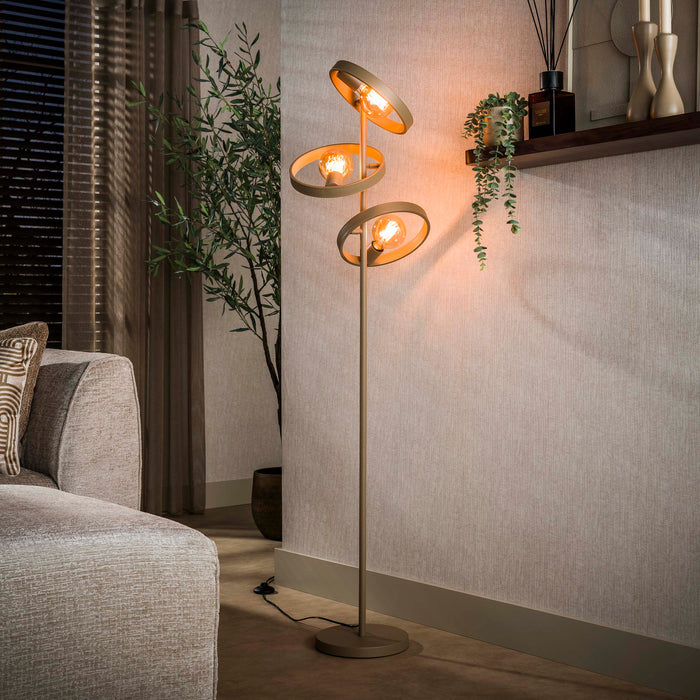 LifestyleFurn Vloerlamp Homer 3-lamps - Beige - ThatLyfeStyle