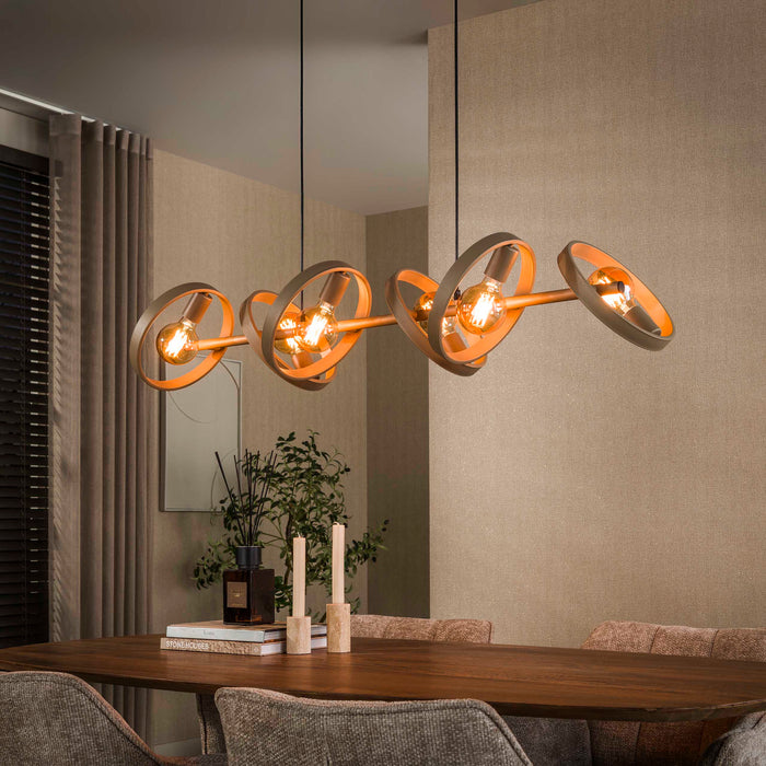 LifestyleFurn Hanglamp Homer 6-lamps - Beige - ThatLyfeStyle