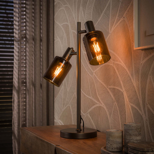 LifestyleFurn Tafellamp Deatra 2-lamps - Sienna Bruin