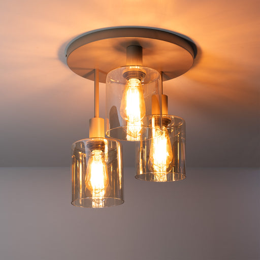 LifestyleFurn Plafondlamp Deatra 3-lamps - Amber/Beige