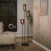 LifestyleFurn Vloerlamp Deatra 3-lamps bronskleurig metaal met smoke glas - Sienna brown