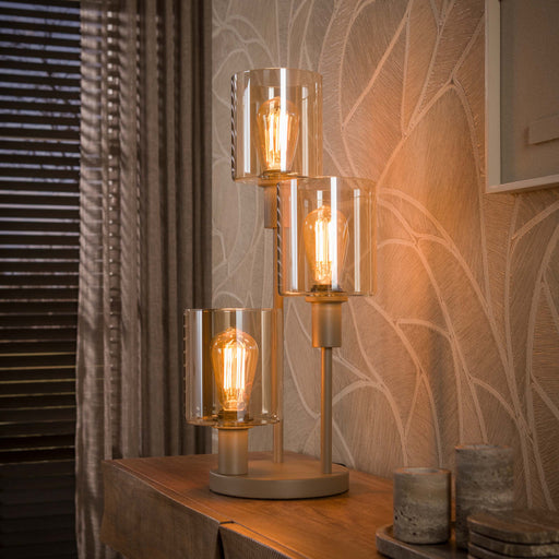 LifestyleFurn Tafellamp Deatra 3-lamps - Amber/Beige