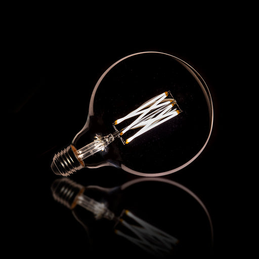 Kooldraadlamp Bol XL G125 Ø12cm E27 LED 6W - Smoke Grey, dimbaar