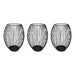 QUVIO Kaarsenhouder met frame - ø9x21 cm - Rond - Metaal - Zwart - set van 3