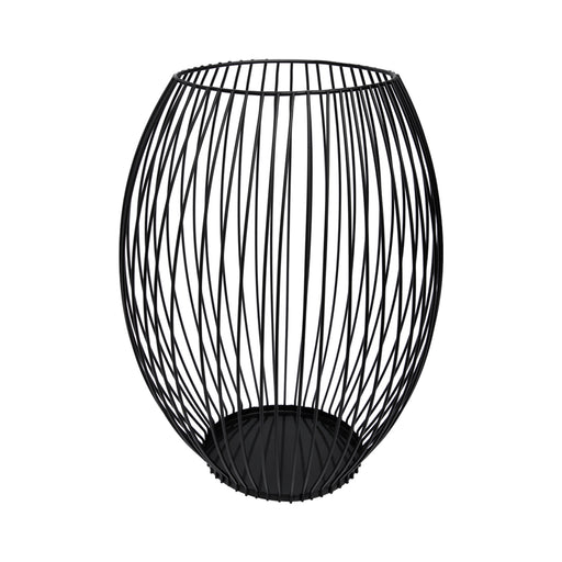 QUVIO Kaarsenhouder met frame - ø9x21 cm - Rond - Metaal - Zwart