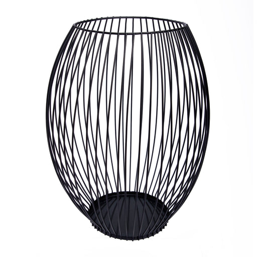 QUVIO Kaarsenhouder met frame - 24 cm - Rond - Metaal - Zwart