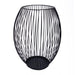 QUVIO Kaarsenhouder met frame - 24 cm - Rond - Metaal - Zwart
