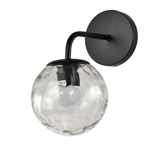 QUVIO Zwarte wandlamp - Met glazen bol - Metaal - Glas - Zwart