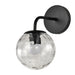 QUVIO Zwarte wandlamp - Met glazen bol - Metaal - Glas - Zwart