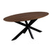 QUVIO Eettafel Sofia - Ovaal - 180x90 cm - Stalen kruispoot - FSC® gecertificeerd mangohout - Bruin