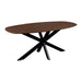 QUVIO Eettafel Sofia - Deens Ovaal - 220 x 110 cm - Stalen kruispoot - FSC® gecertificeerd mangohout - Bruin