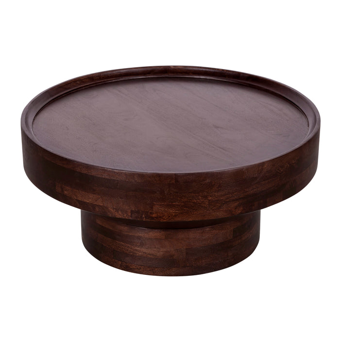 Lewis & Loft Salontafel Luus - FSC® mangohout - Rond ⌀80 cm- Walnoot bruin