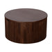 Lewis & Loft Salontafel Lonne - FSC® mangohout - Met opbergruimte - ⌀70 cm - Walnoot bruin