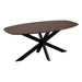 QUVIO Eettafel Sofia - Deens Ovaal - 180 x 90 cm - Stalen kruispoot - FSC® gecertificeerd mangohout - Walnoot bruin