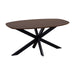 QUVIO Eettafel Sofia - Deens Ovaal - 160 x 90 cm - Stalen kruispoot - FSC® gecertificeerd mangohout - Walnoot bruin