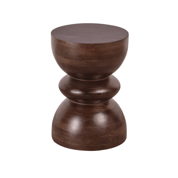 Lewis & Loft Bijzettafel Luis - Gestapeld - FSC® mangohout - Rond ⌀35 - Walnoot bruin