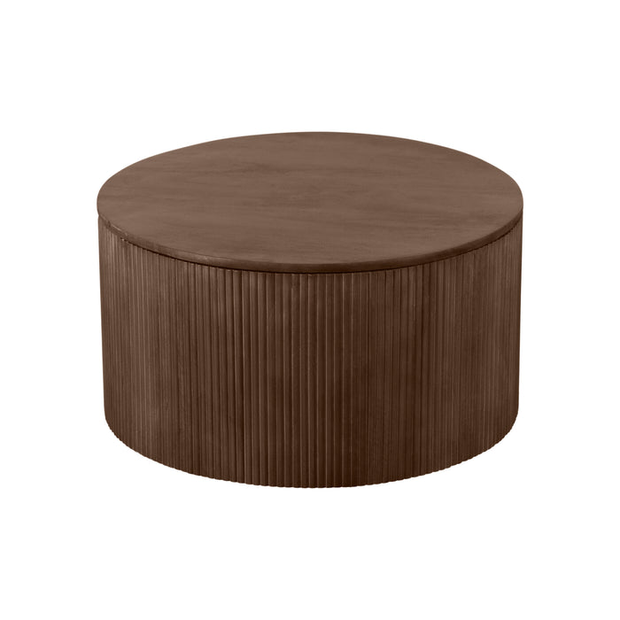 Lewis & Loft Salontafel Lonne - FSC® mangohout - Met opbergruimte - ⌀70 cm - Bruin