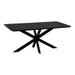 QUVIO Eettafel Sofia - Rechthoekig - Stalen kruispoot - FSC®-gecertificeerd mangohout - 180x90 cm - Zwart
