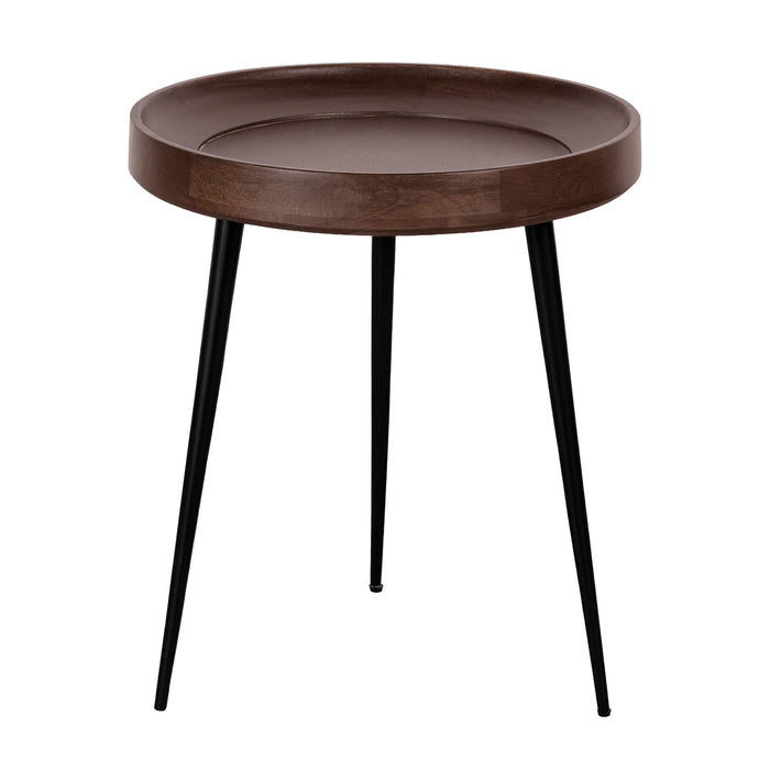 Lewis & Loft Bijzettafel Luus - FSC® Mangohout - Rond ø46 cm - Walnoot bruin