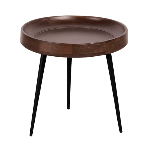 Lewis & Loft Bijzettafel Luus - FSC® Mangohout - Rond ø40 cm - Walnoot bruin