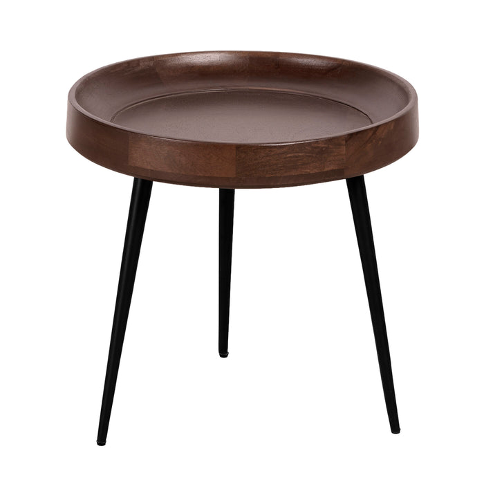 Lewis & Loft Bijzettafel Luus - FSC® Mangohout - Rond ø40 cm - Walnoot bruin
