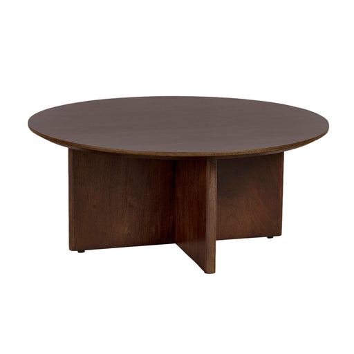 Lewis & Loft Salontafel Lupe - FSC®-gecertificeerd mangohout - Rond ø80 cm - Walnoot bruin