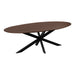 QUVIO Eettafel Sofia - Ovaal - 220x100 cm - Stalen kruispoot - FSC® gecertificeerd mangohout - Bruin