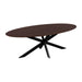 QUVIO Eettafel Sofia - Ovaal - 220x100 cm - Stalen kruispoot - FSC® gecertificeerd mangohout - Walnoot bruin